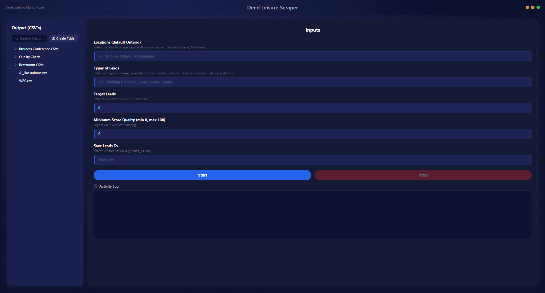 Deeds Leisure — Lead-Gen Tool — view 1 of 3